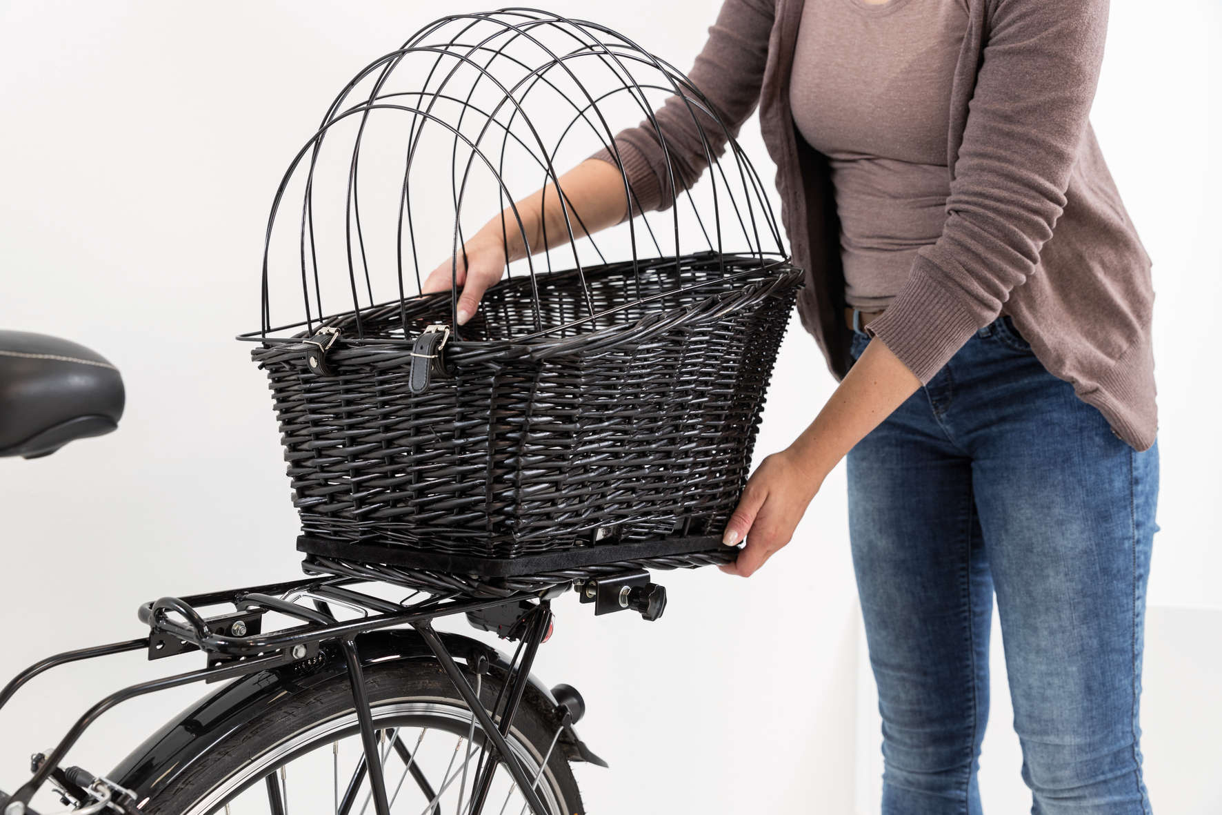 TRIXIE Fahrradkorb mit Gitter für Hunde