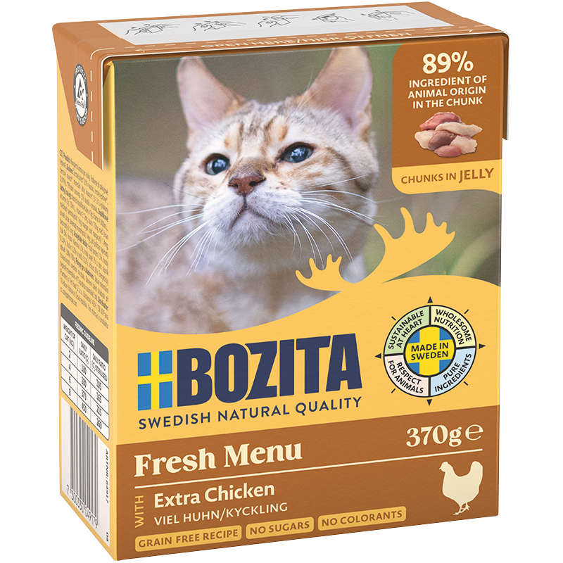 BOZITA Katzen-Nassfutter Häppchen in Gelee mit viel Huhn