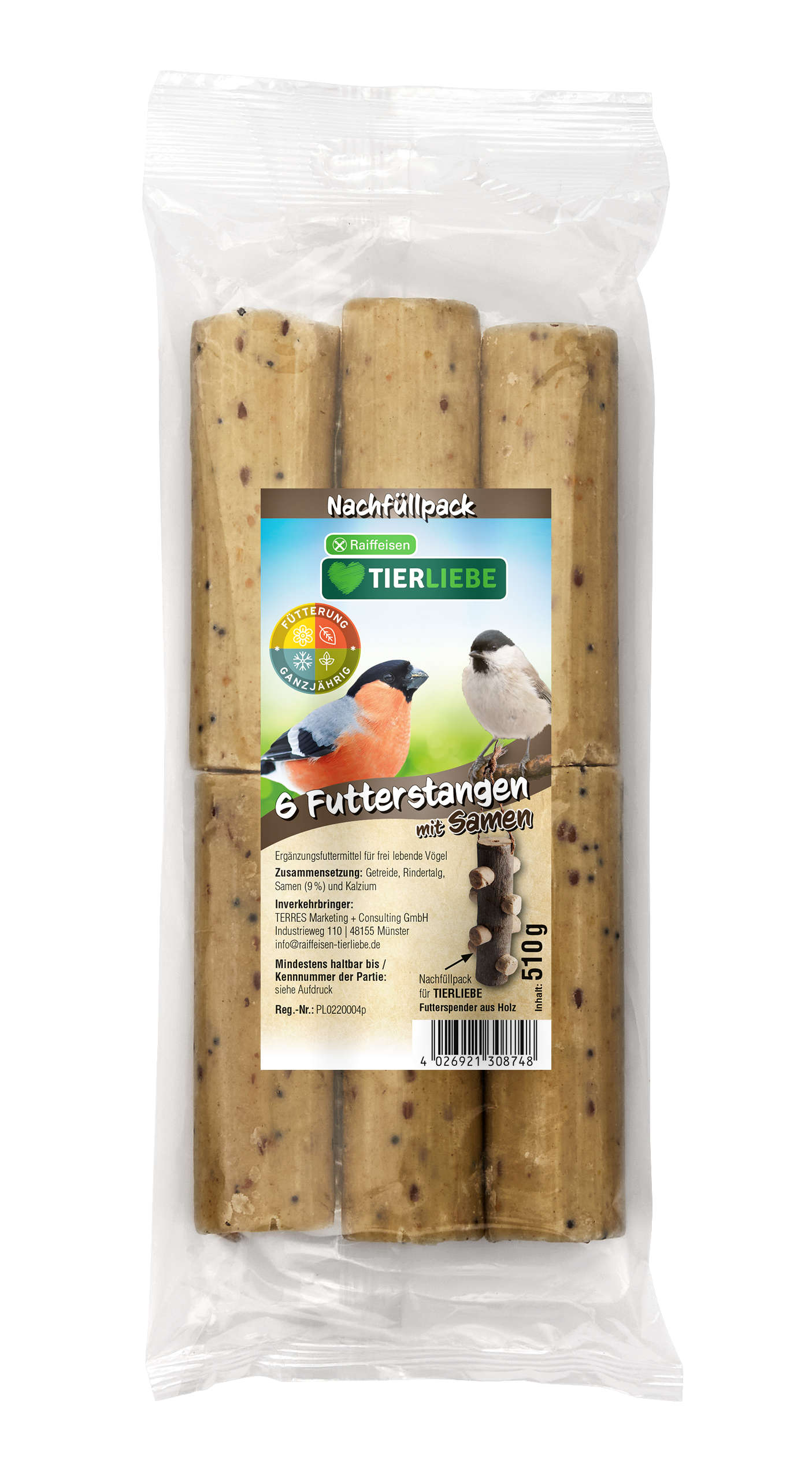 TIERLIEBE Futterstangen Nachfüllpack