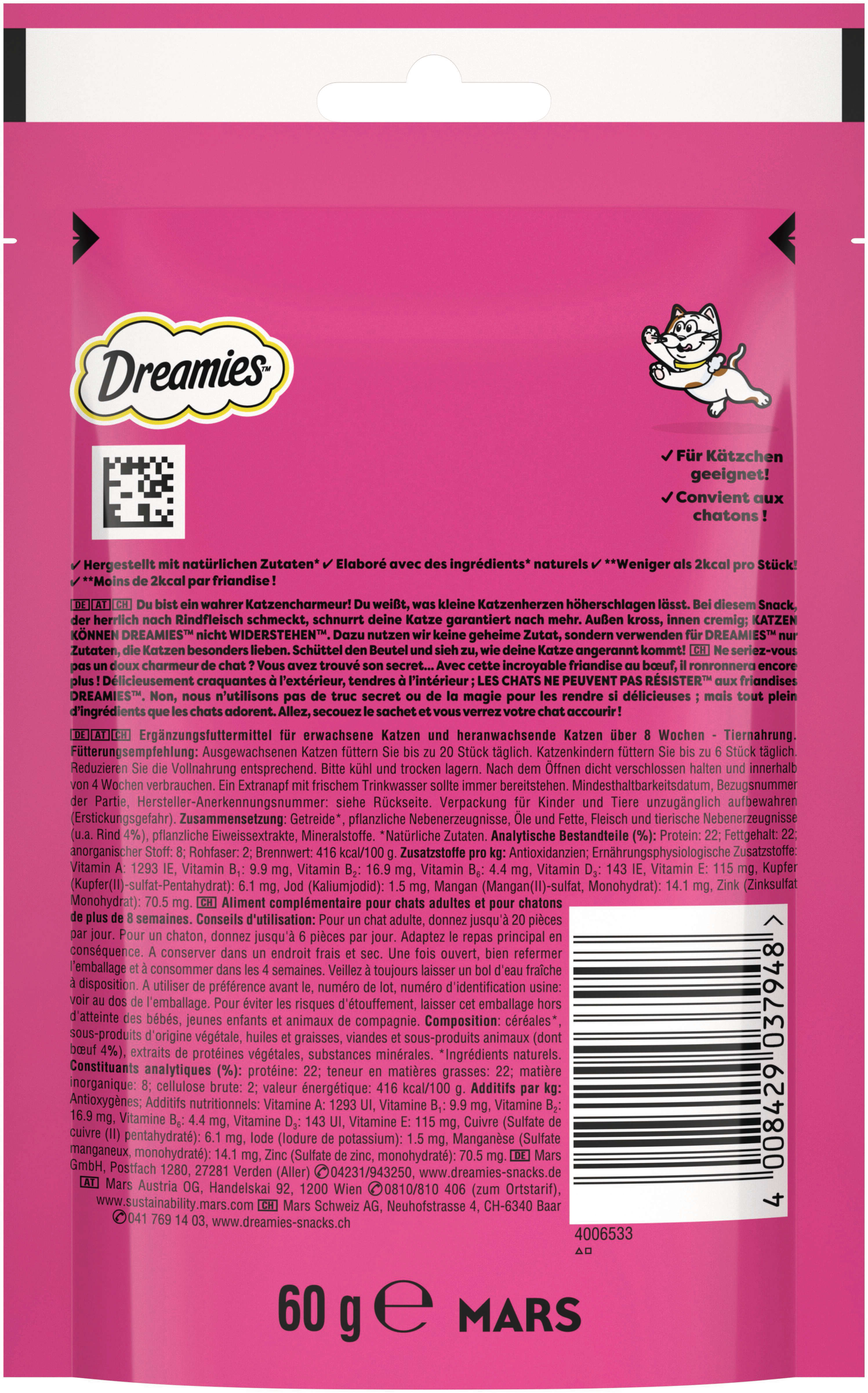 Dreamies Katzenleckerli mit Rind