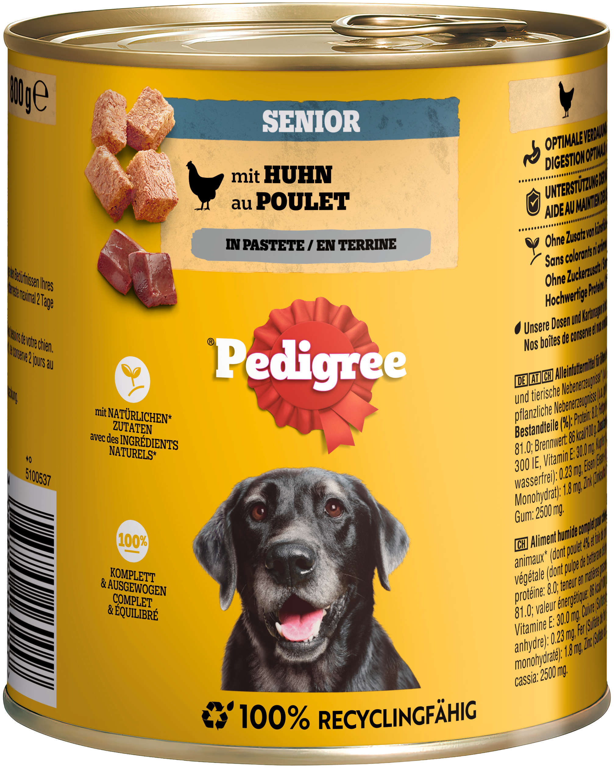 Pedigree Hunde-Nassfutter Senior mit Huhn in Pastete