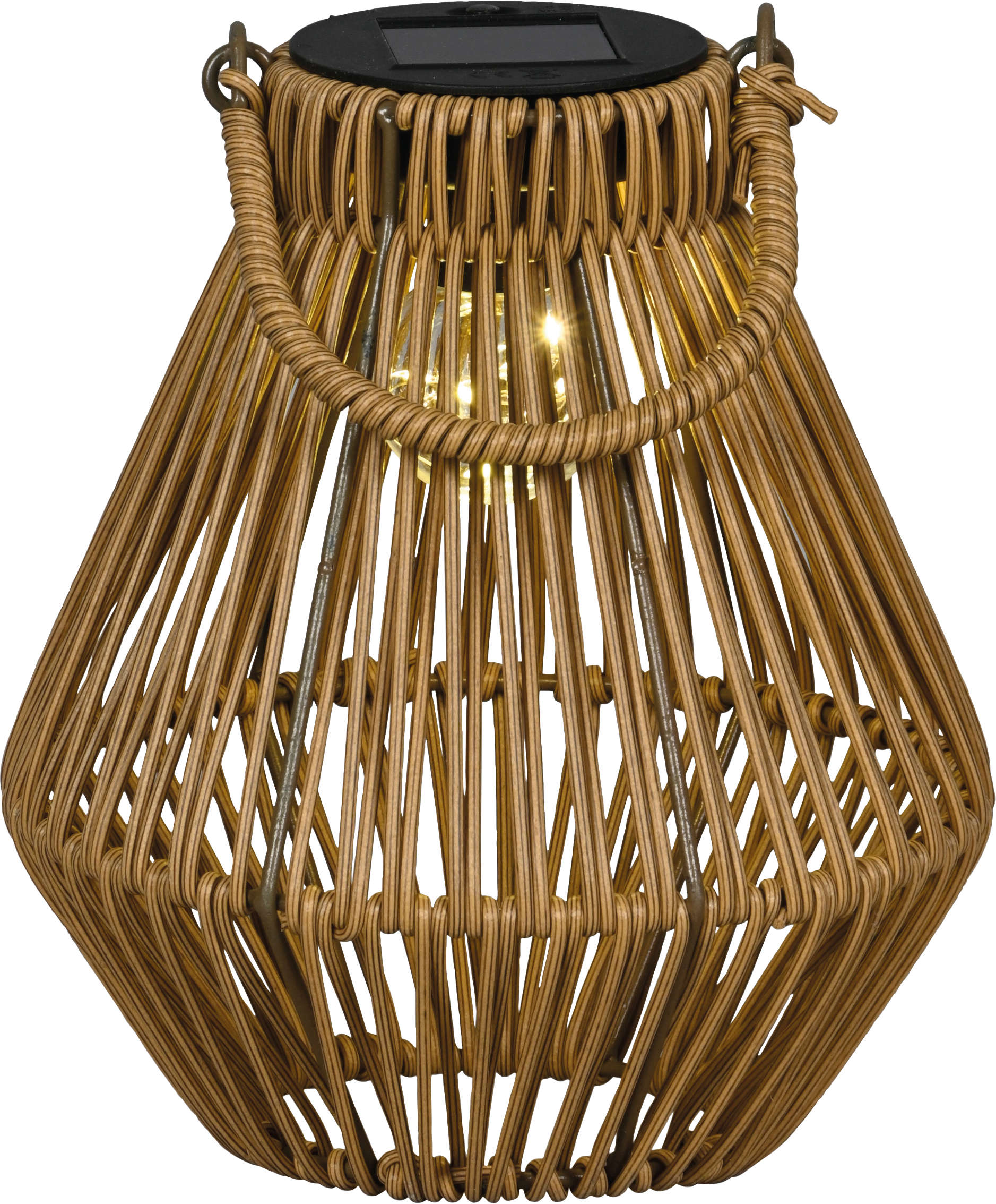 LED Solar-Windlicht Rattan