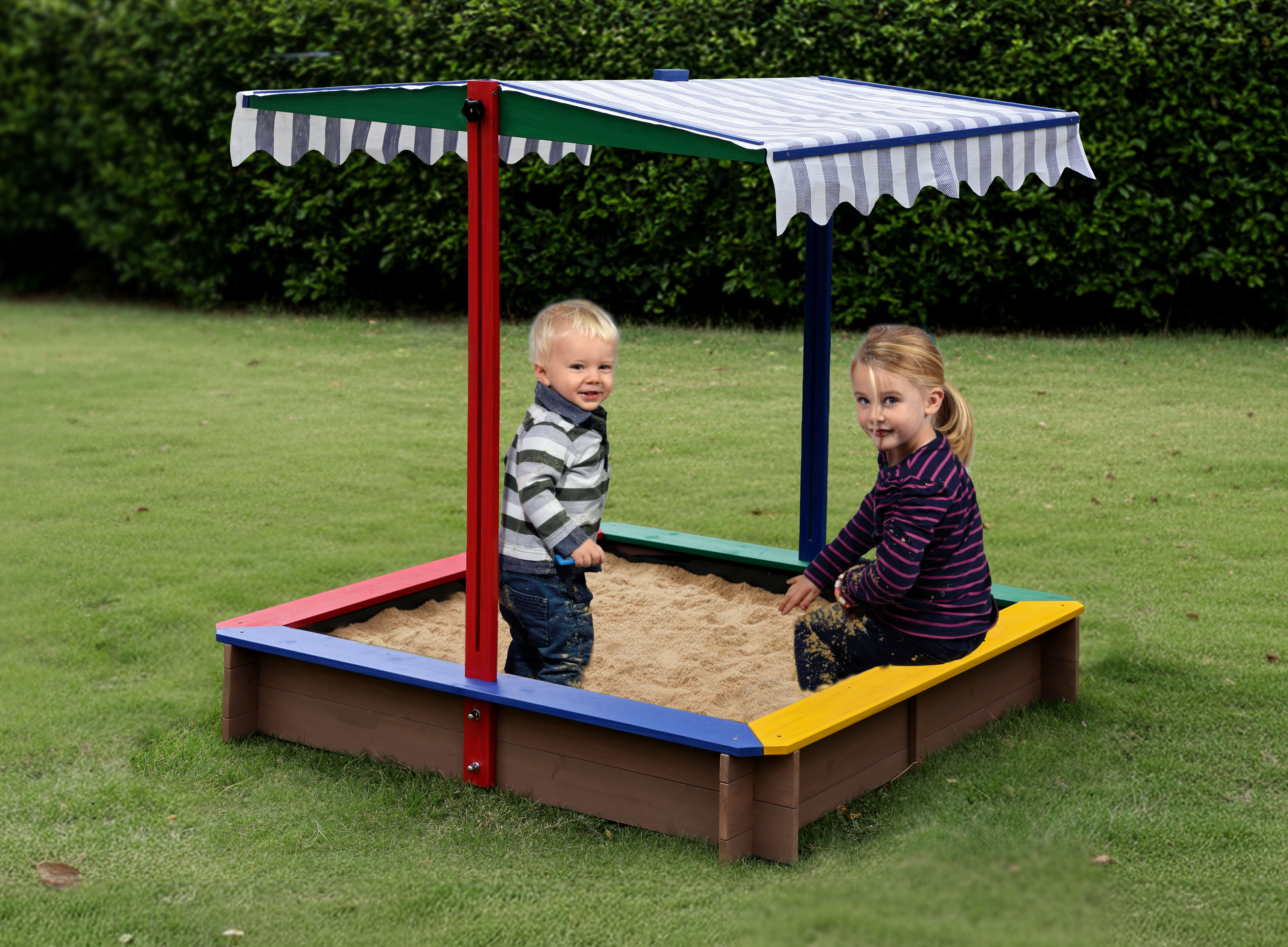 dobar Sandkasten mit verstellbarem Dach
