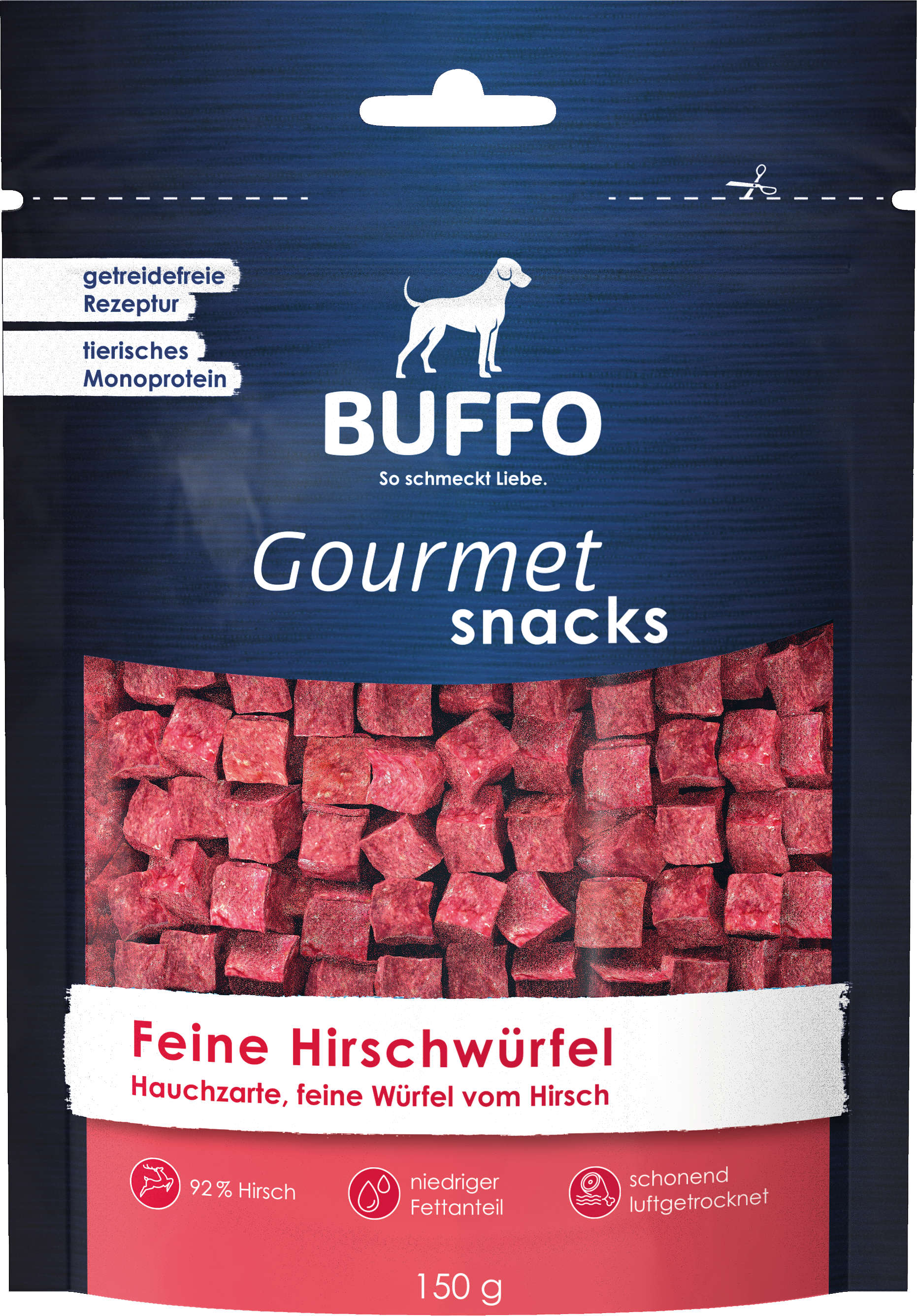 BUFFO Gourmet Snacks Hundeleckerli Feine Hirschwürfel