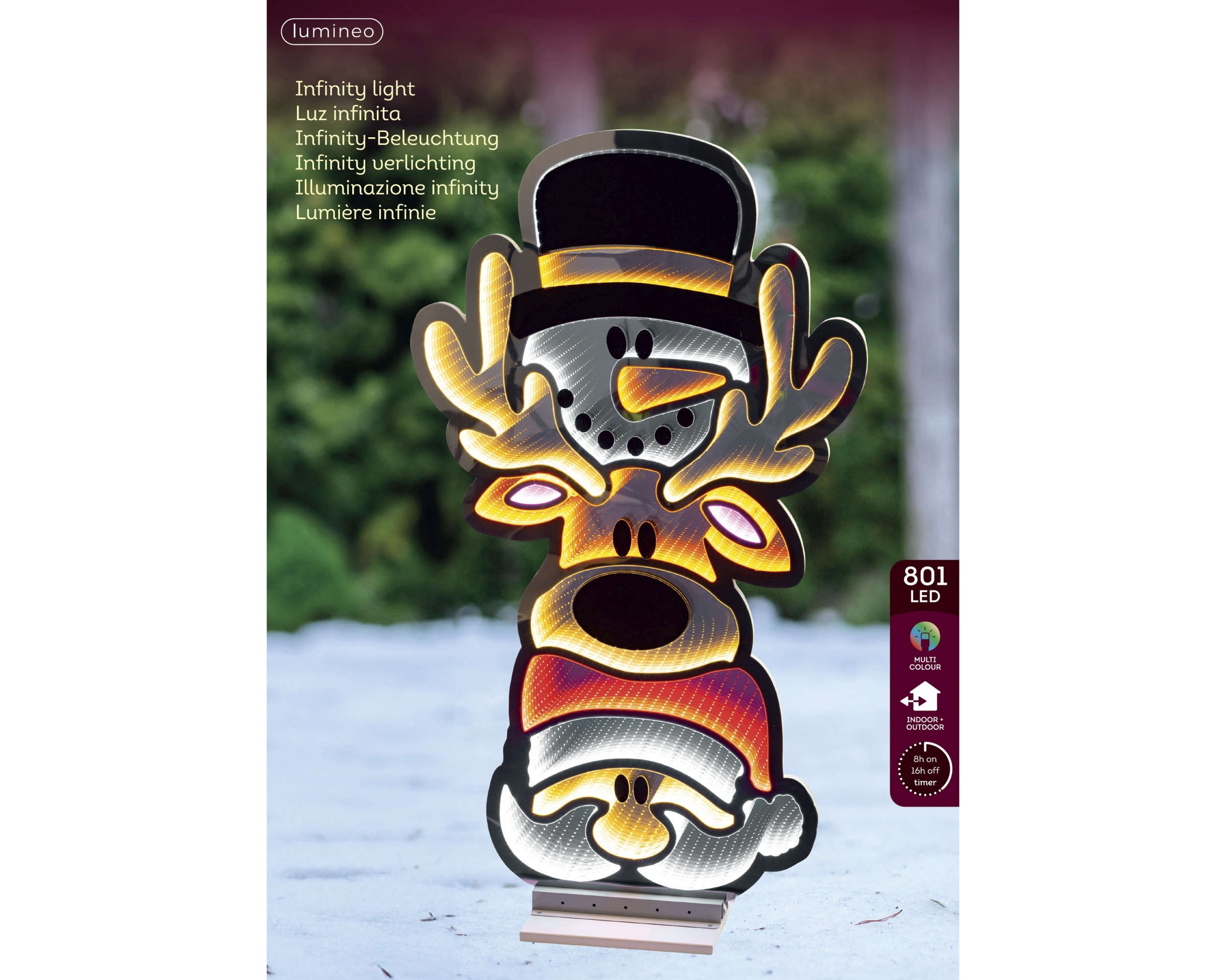 LUMINEO LED Infinity Santa + Schneemann