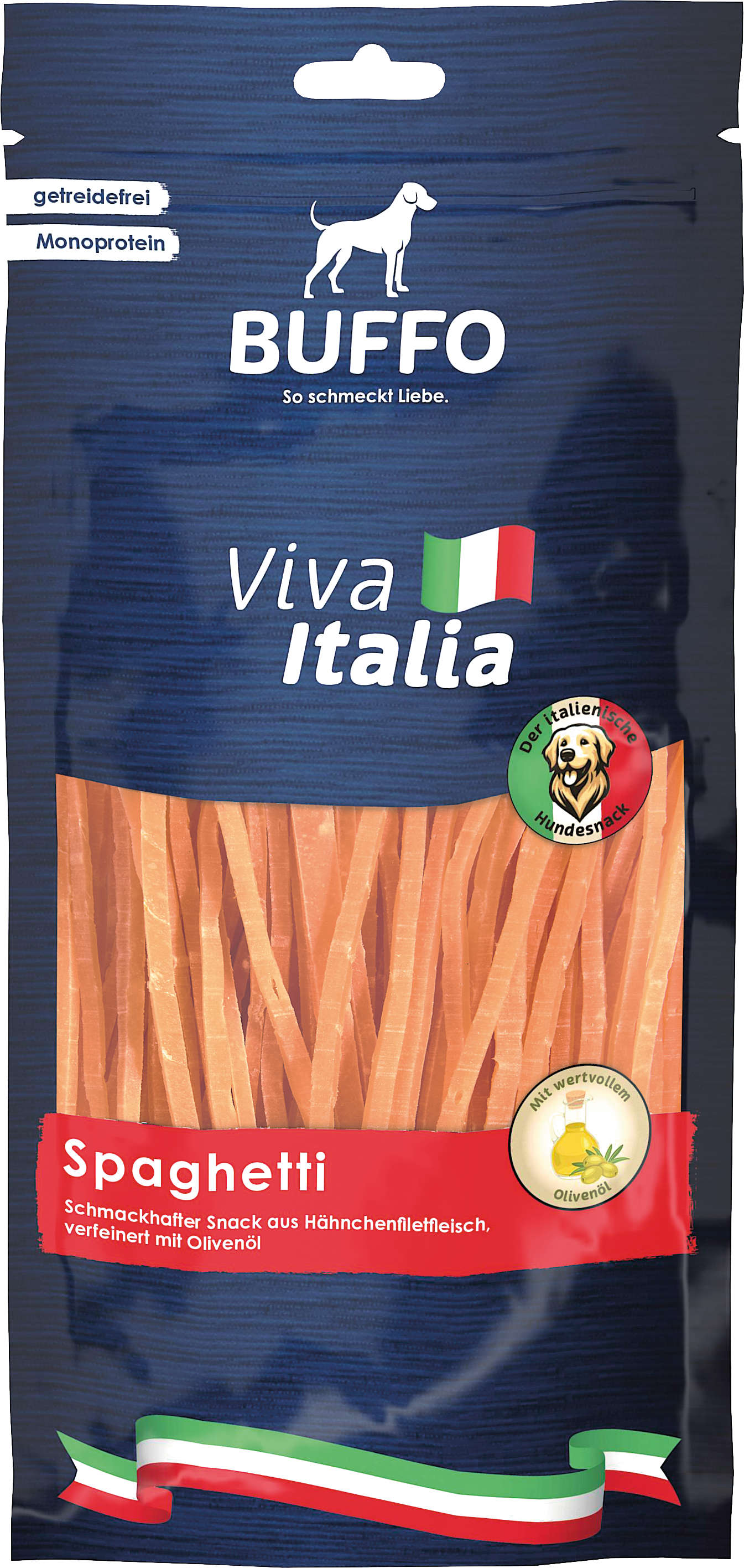 BUFFO Viva Italia Getreidefreies Hundeleckerli Spaghetti