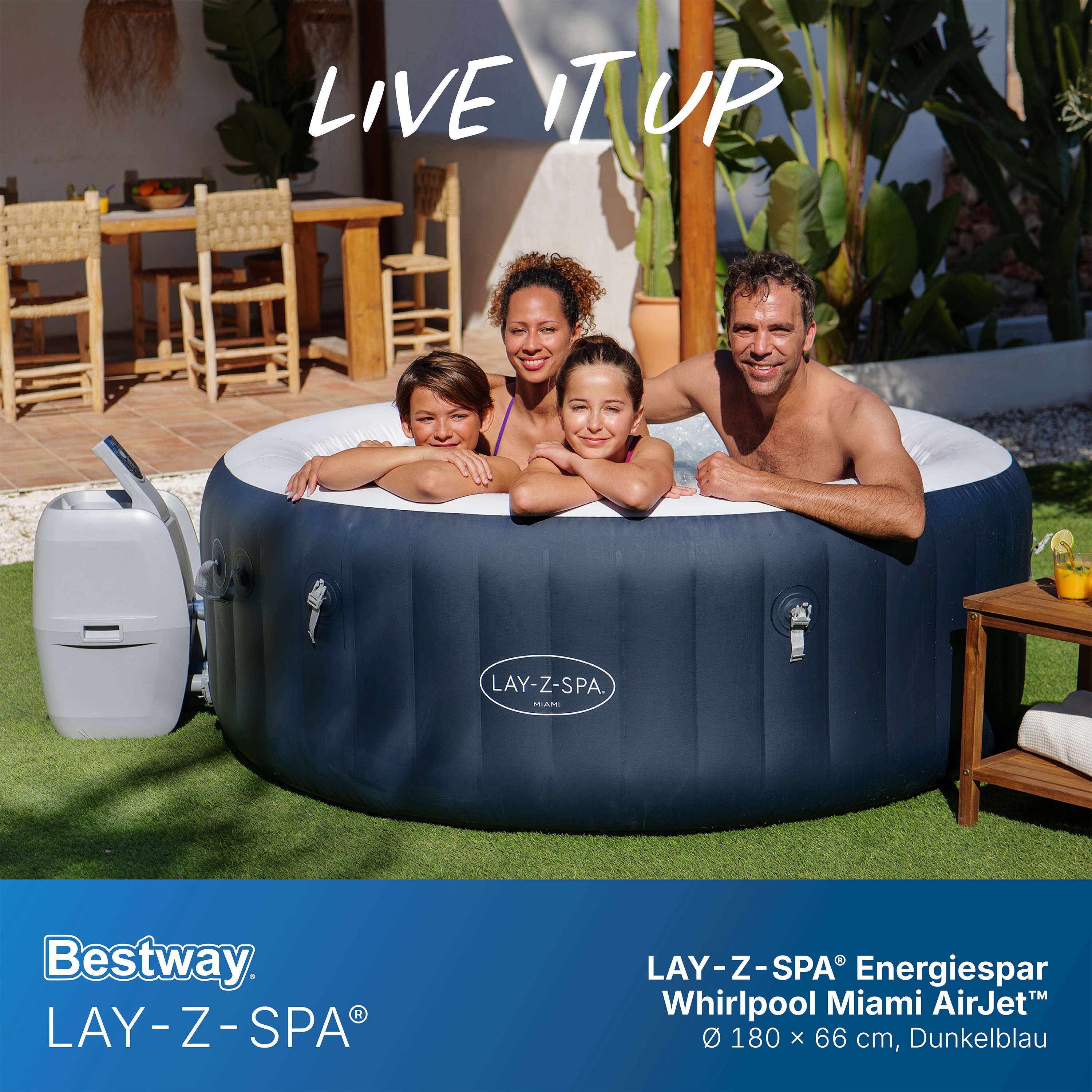 Bestway LAY-Z-SPA Whirlpool Miami AirJet rund 180 x 66 cm