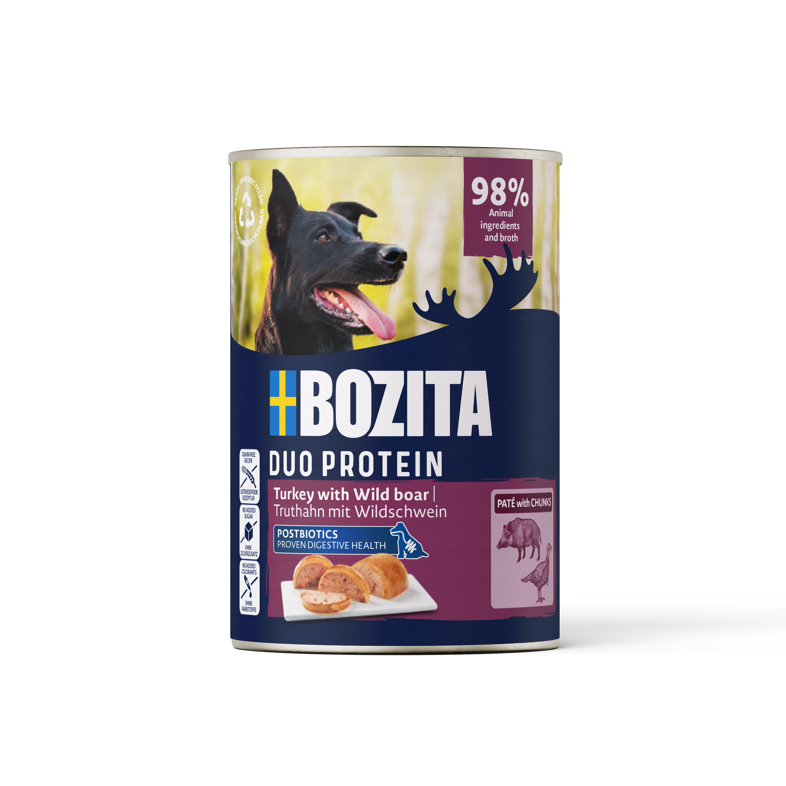 BOZITA Hunde-Nassfutter Pate Pute + Wildschwein