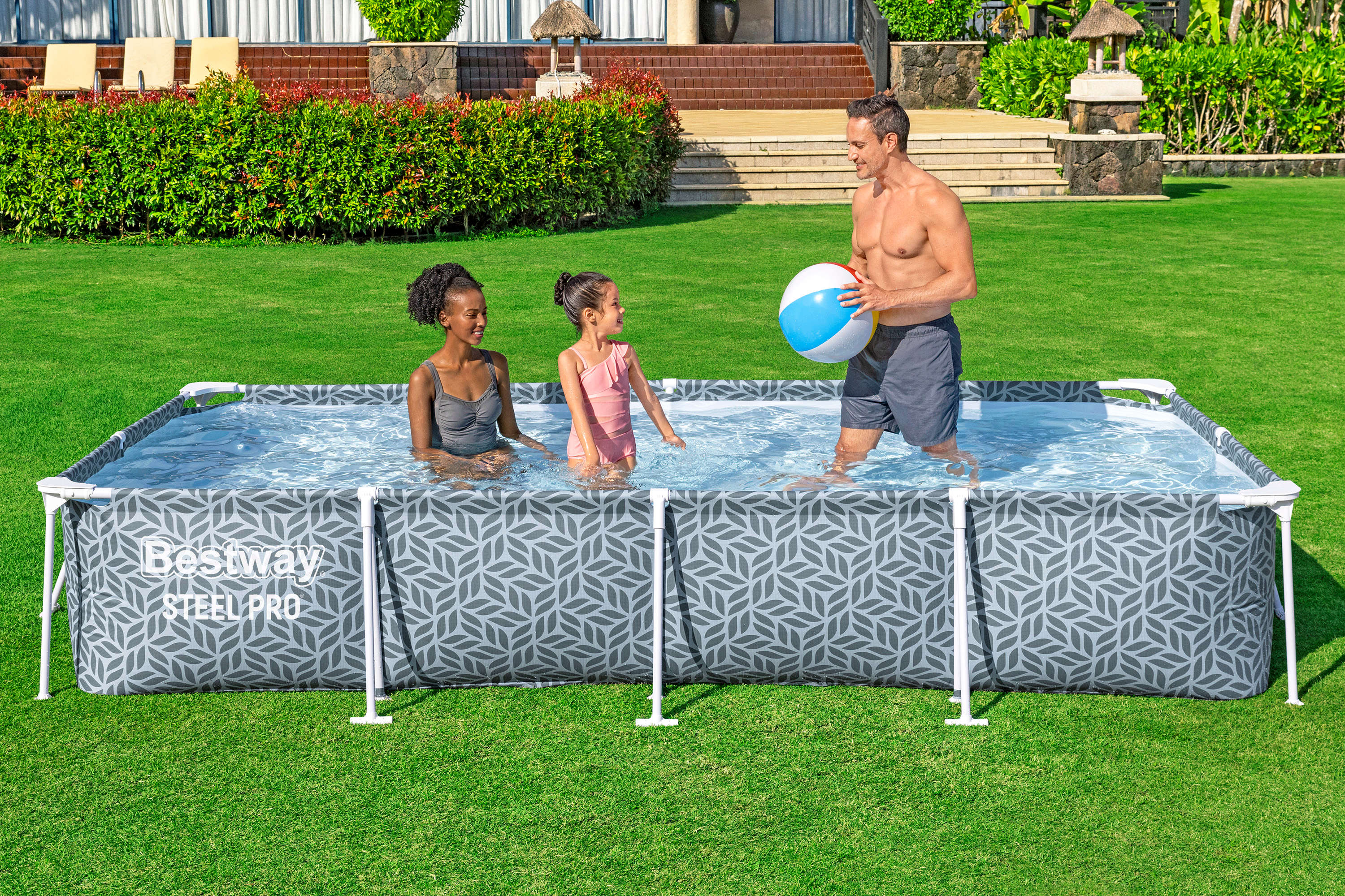 Bestway Steel Pro® Frame Pool Set mit Filterpumpe eckig 366 x 201 x 66 cm