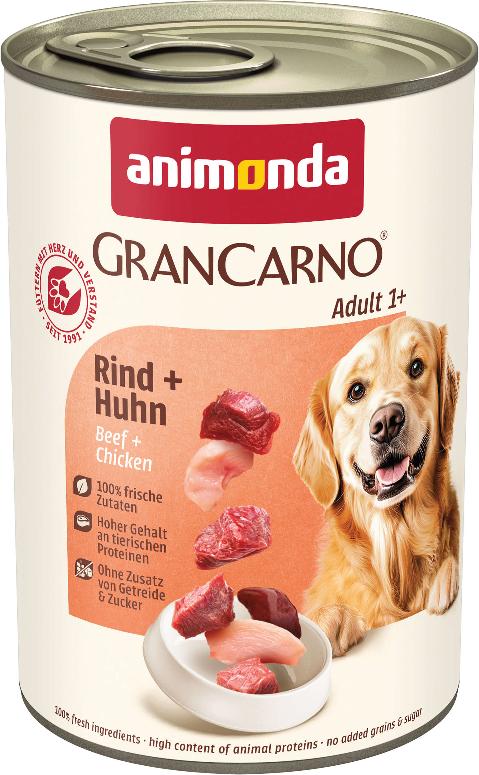 animonda Hunde-Nassfutter GranCarno Adult Rind + Huhn