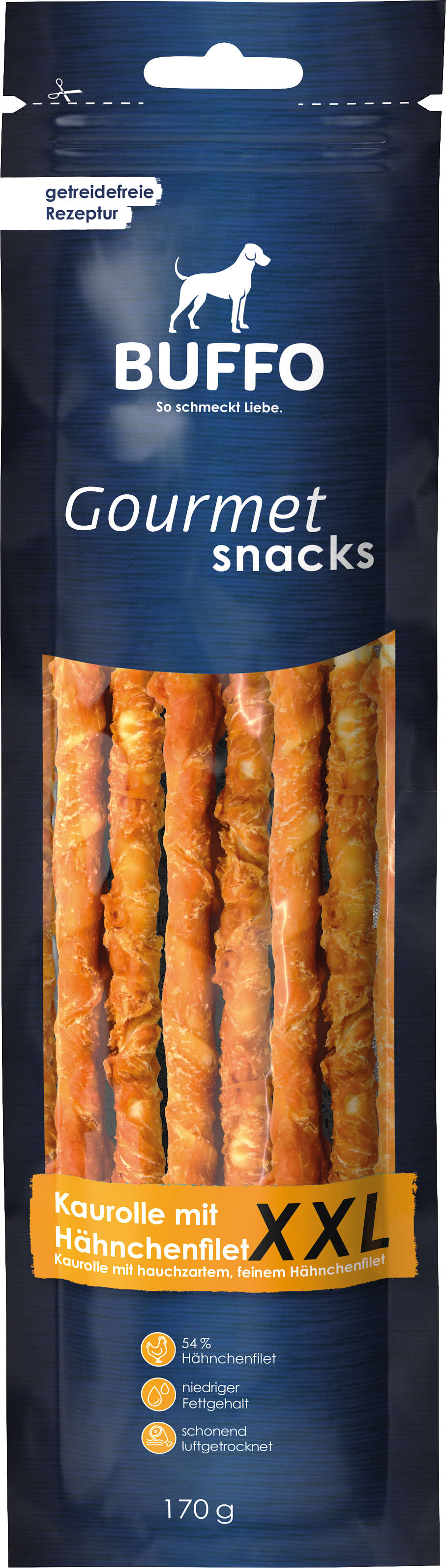 BUFFO Gourmet Snacks Kaurolle mit Hähnchenfilet XXL