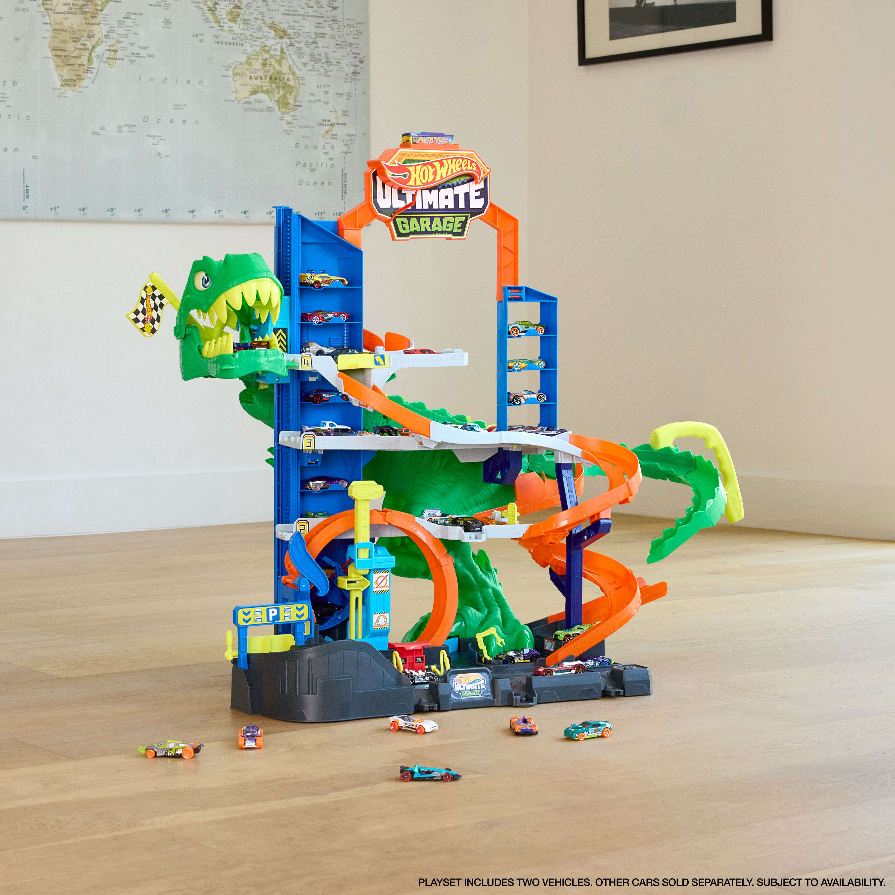 Hot Wheels City Ultimate Garage T-Rex mit Autos