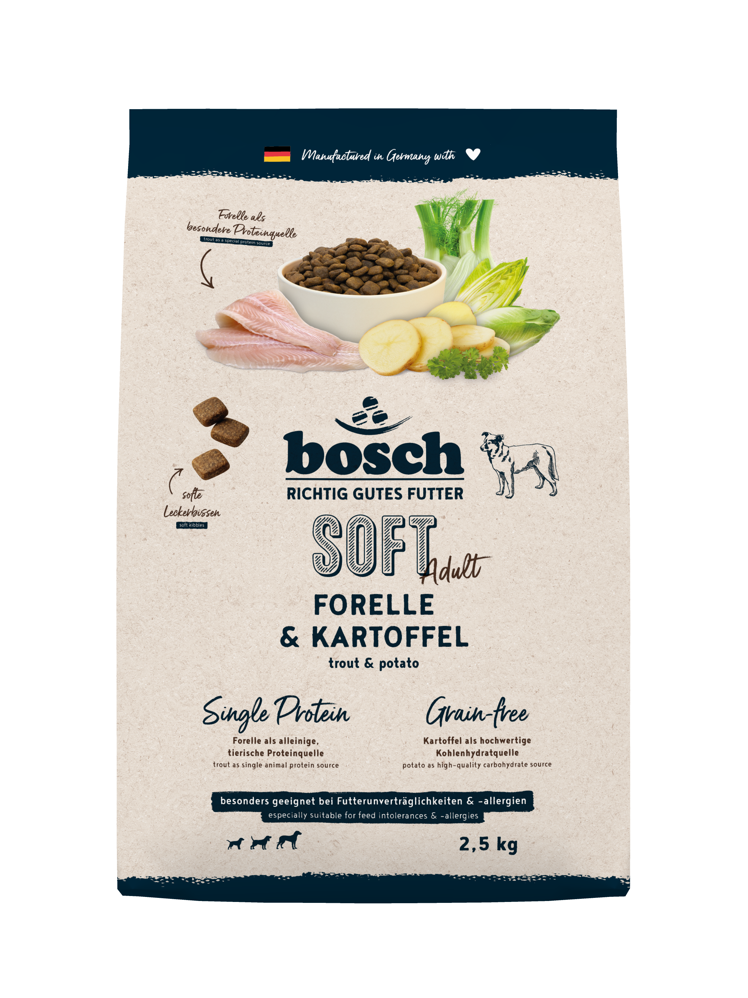 bosch Hunde-Trockenfutter Soft Adult Forelle & Kartoffel