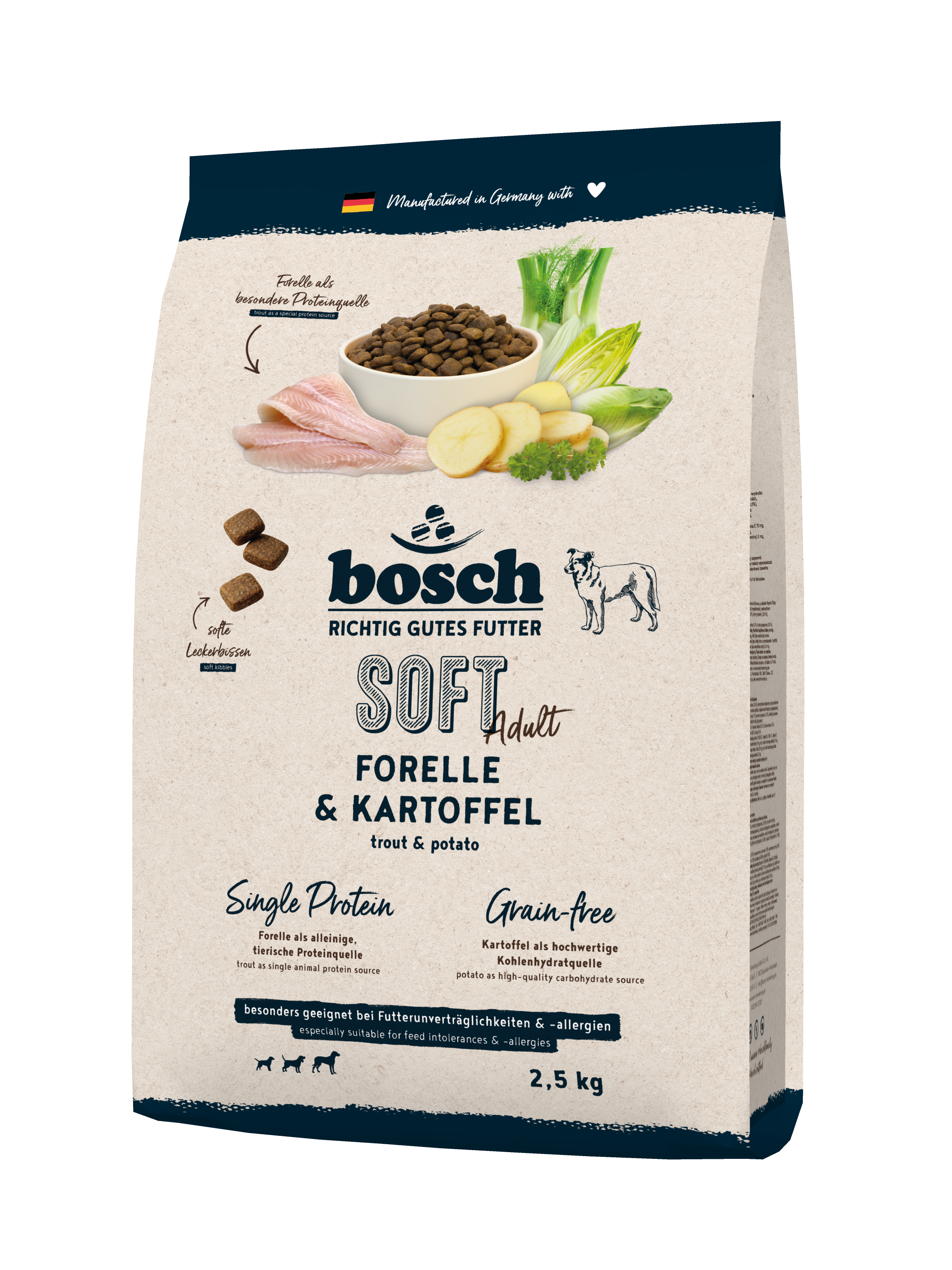 bosch Hunde-Trockenfutter Soft Adult Forelle & Kartoffel