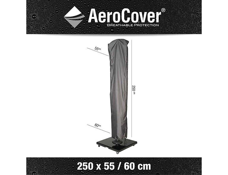 AeroCover Atmungsaktive Schutzhülle für Ampelschirme  H250x55/60 cm  Ø 3,5m