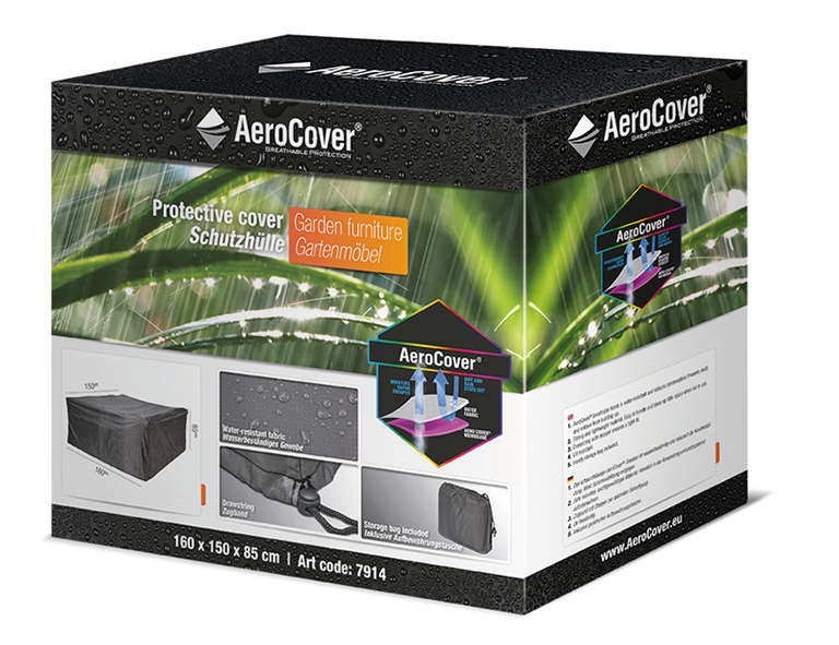 AeroCover Atmungsaktive Schutzhülle für Sitzgruppen 160x150x85 cm