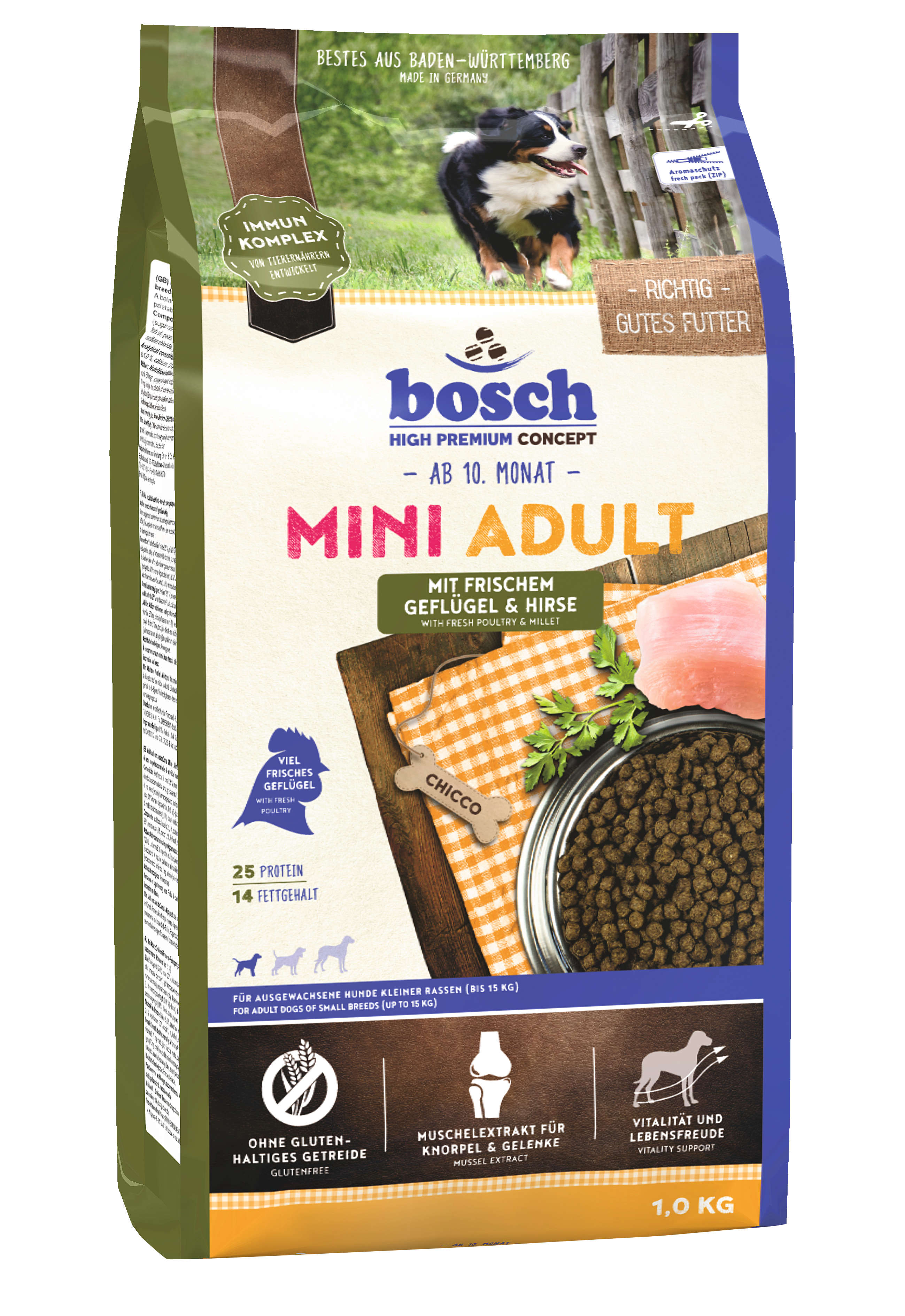 bosch Hunde-Trockenfutter HPC Mini Adult Geflügel+Hirse