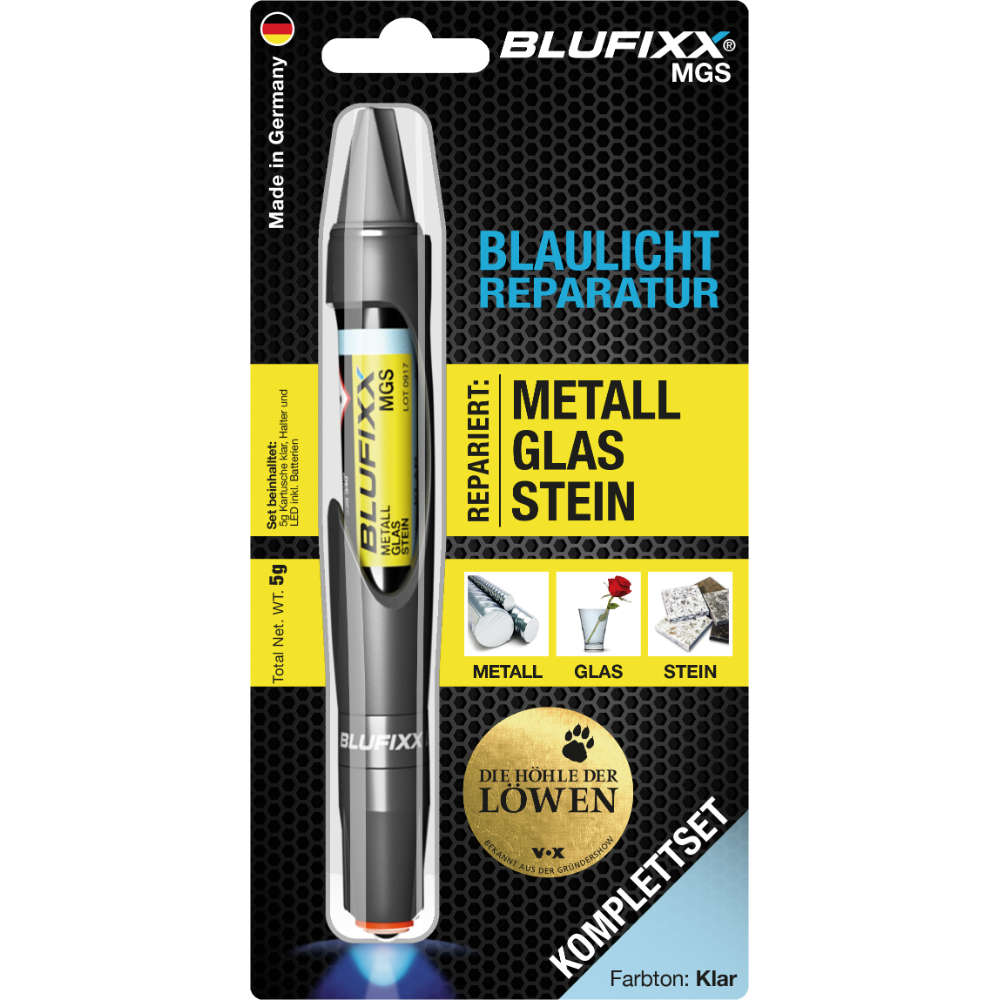 BLUFIXX MGS Set Klar Kleber Metall, Glas, Stein